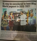 Miss world 2020 to Srilanka @ Colombo, Srilanka,2018 October